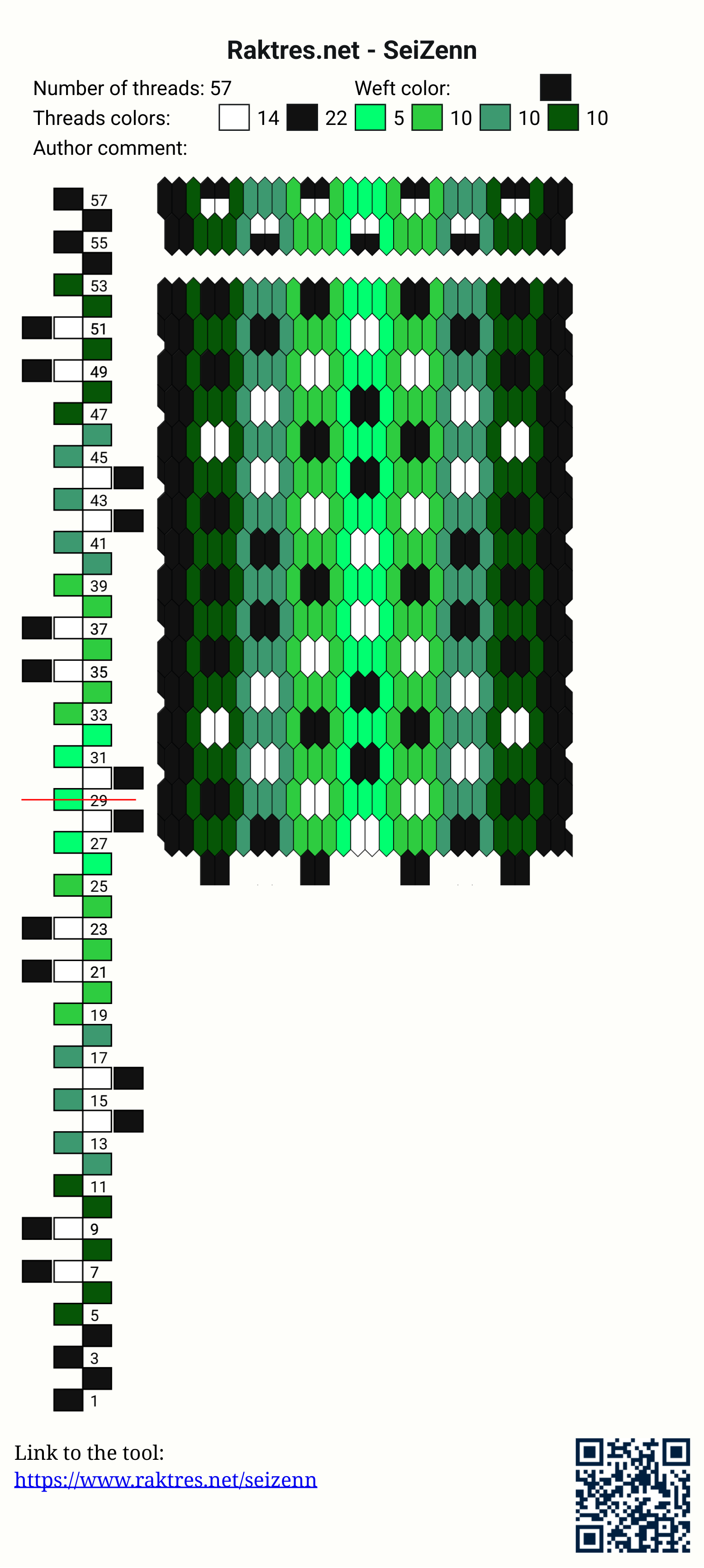 An inkle pattern with dual threads