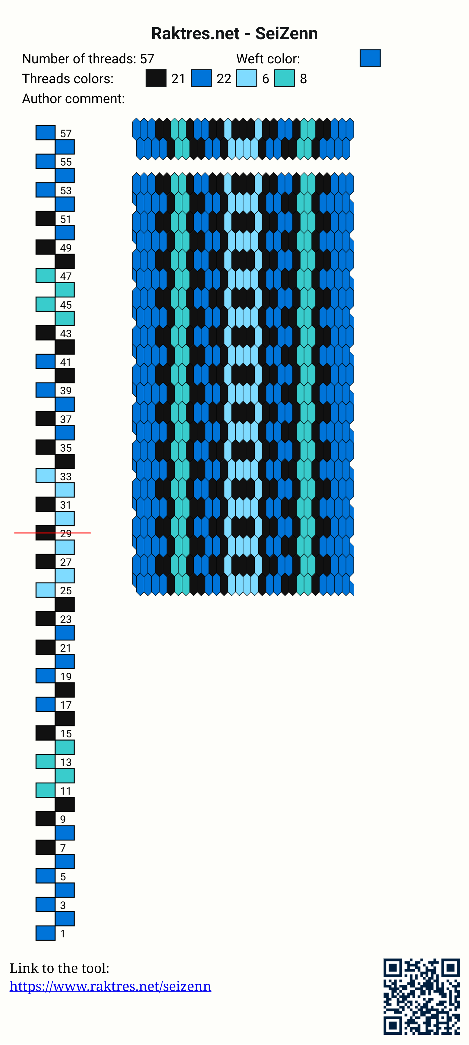 A plain weave inkle pattern